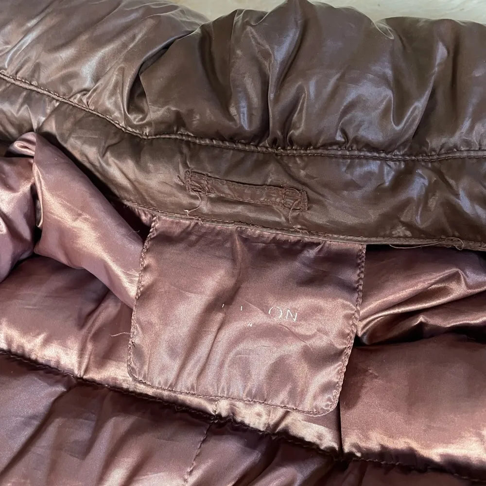 Brown lightweight down puffer jacket large stand collar copper brown warm - Image 5