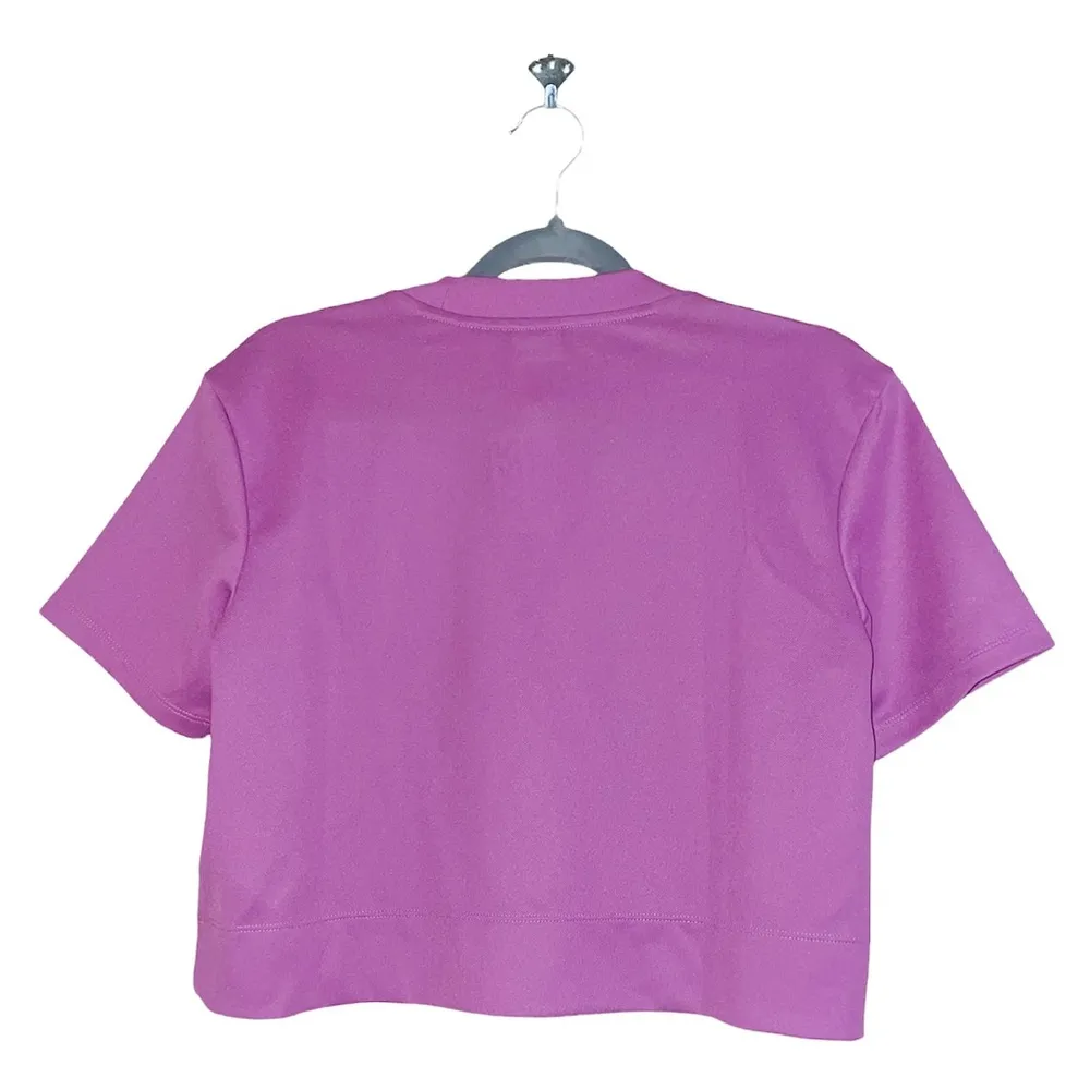 NWT ADIDAS BELLISTA  TREFOIL CROP TEE TOP LILAC SMALL - Image 9