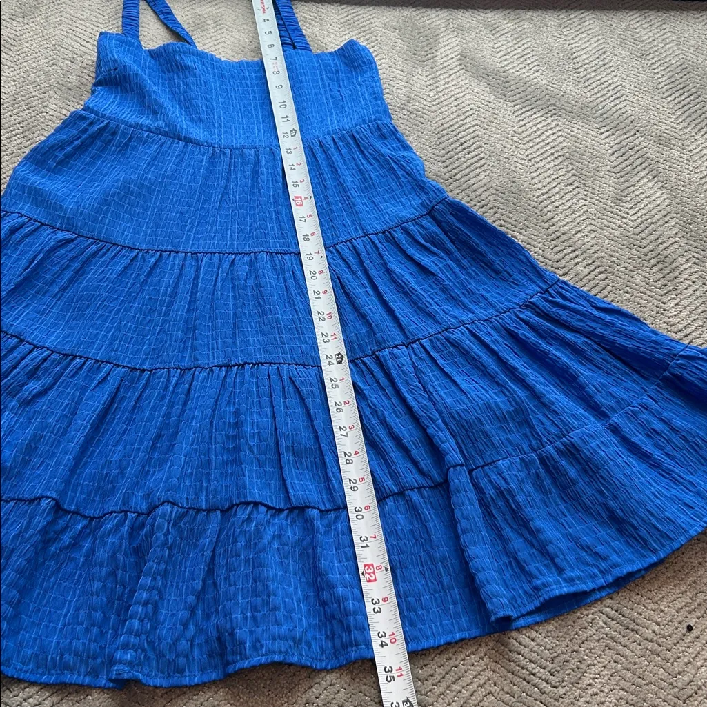 Dear John Blue Tiered Smocked Sundress Sleeveless Summer Dress Size XS - Image 13