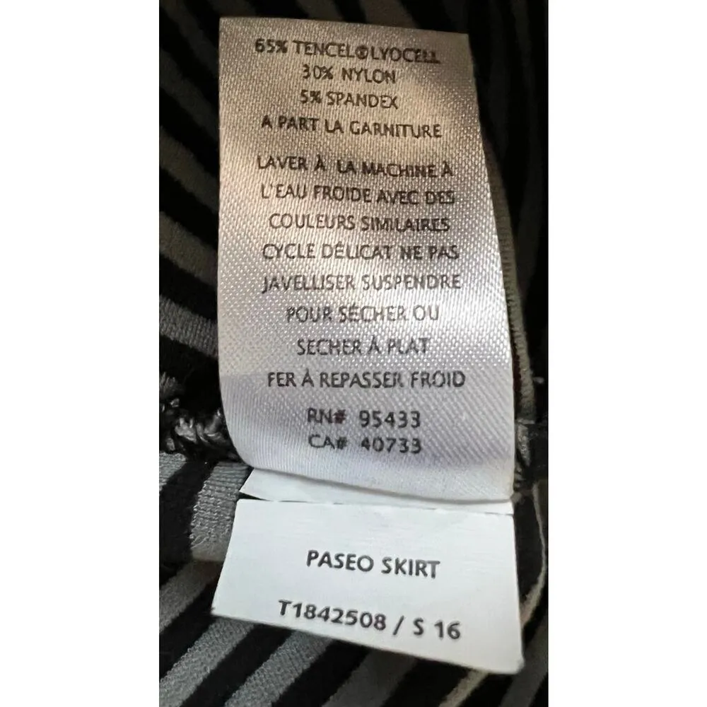 Toad&Co Paseo Ponte Knit Striped Pencil Skirt Pull-On Stretch Zip Pocket Large - Image 5