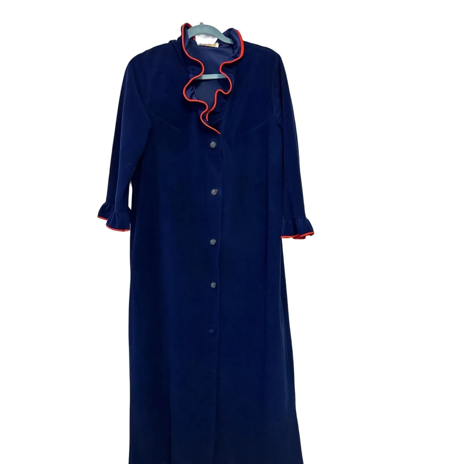 Vintage JCPenney Navy Blue Velour Full - Image 2