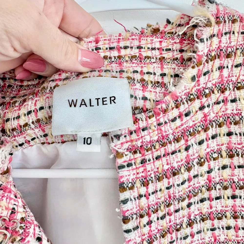Walter Pink Plaid Tweed Cropped Blazer‎ - Image 11