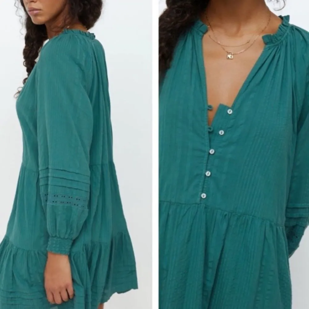 Anthropologie Carrie Tiered Tunic dress in dark green - Image 3