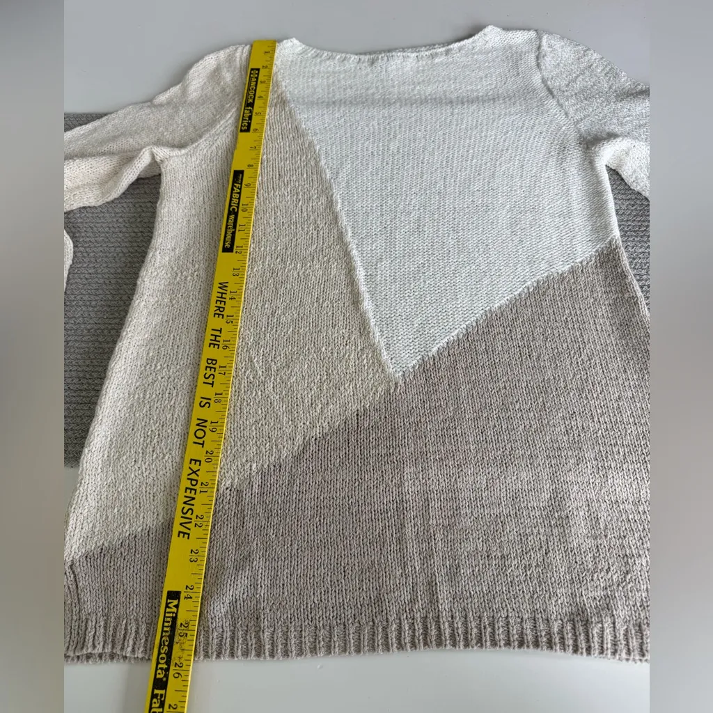 J. Jill Ivory Tan Neutrals Cotton Boatneck Tunic Sweater Sz XS White - Image 9