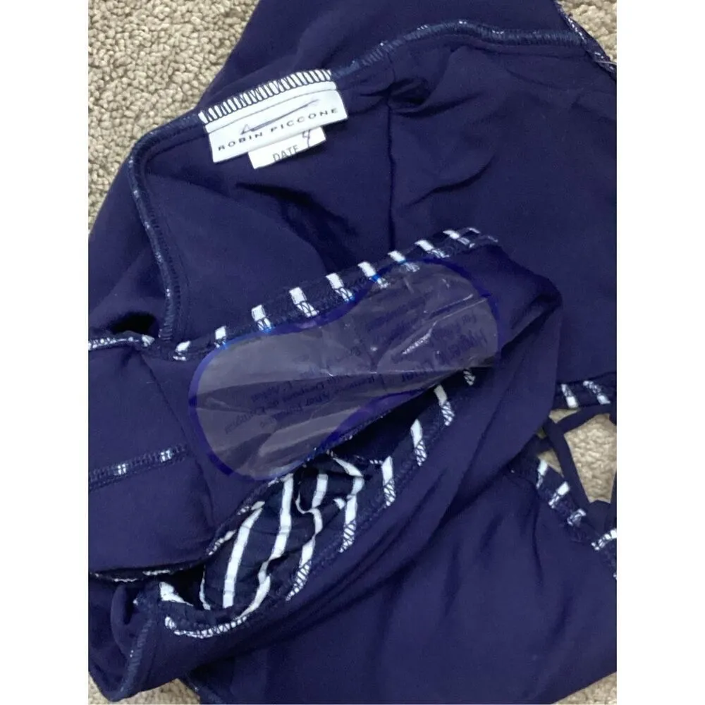 New. Robin Piccone plunge neck lace-up swimsuit. Size 4. Retails $179 - Image 12