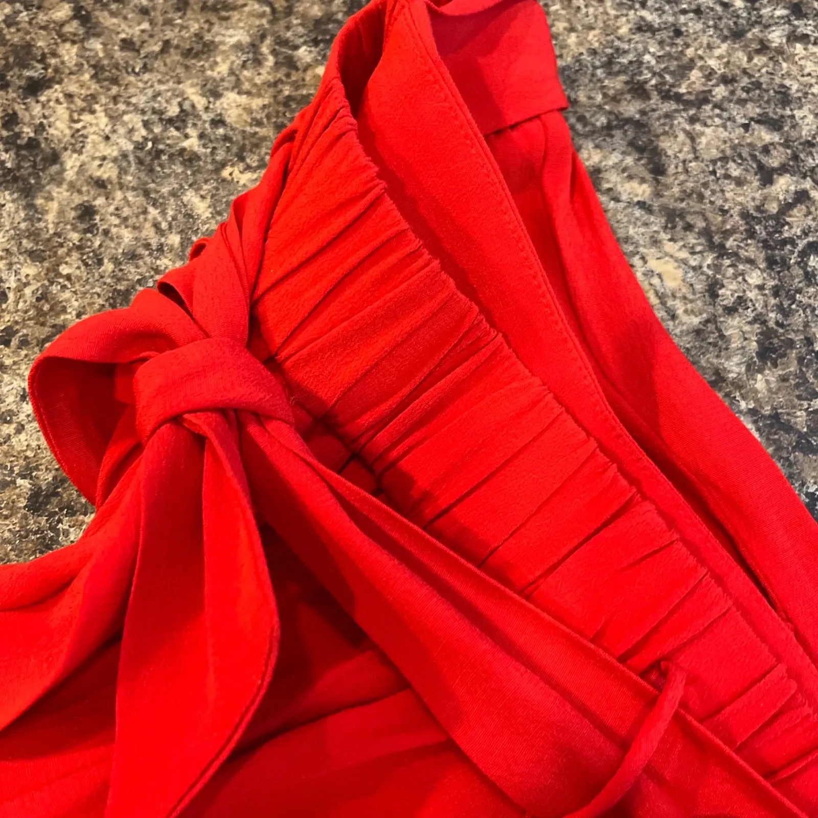 Wilfred Aritizia Red Wide Leg Crop Pants Tie in the Back Small Elastic Waist - Image 8