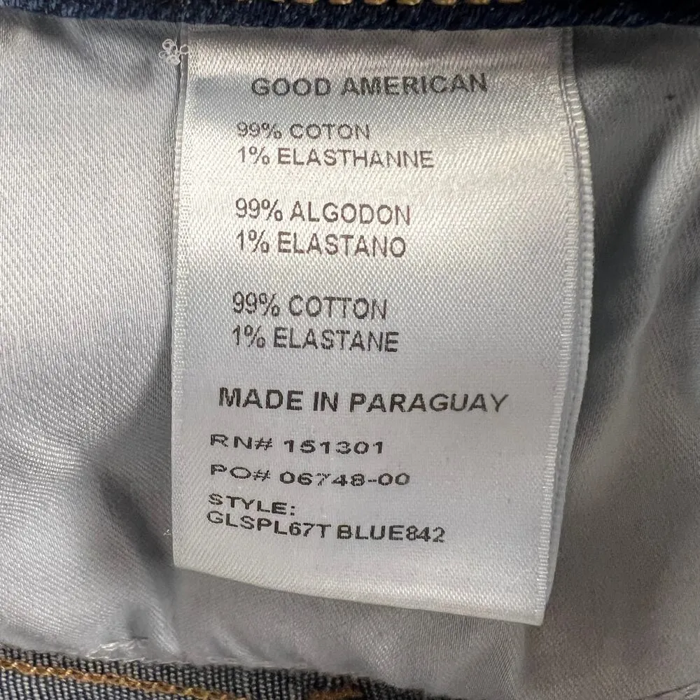 Good American Good Legs Cigarette V-Notch Chopped Hem Jeans GLSPL67T Size 8/29 - Image 11