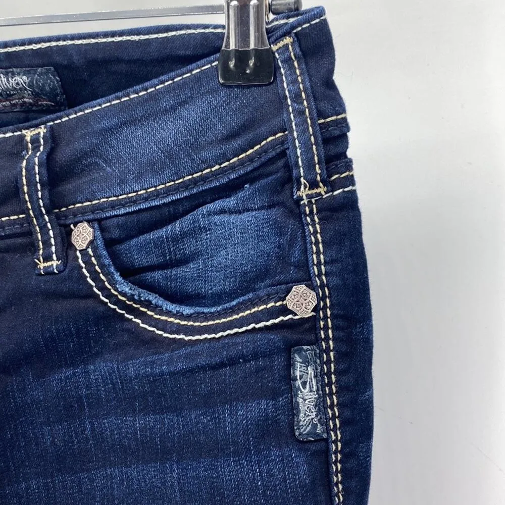 Silver jeans suki mid rise slim boot dark wash rodeo western cowgirl sz 24x31 - Image 4