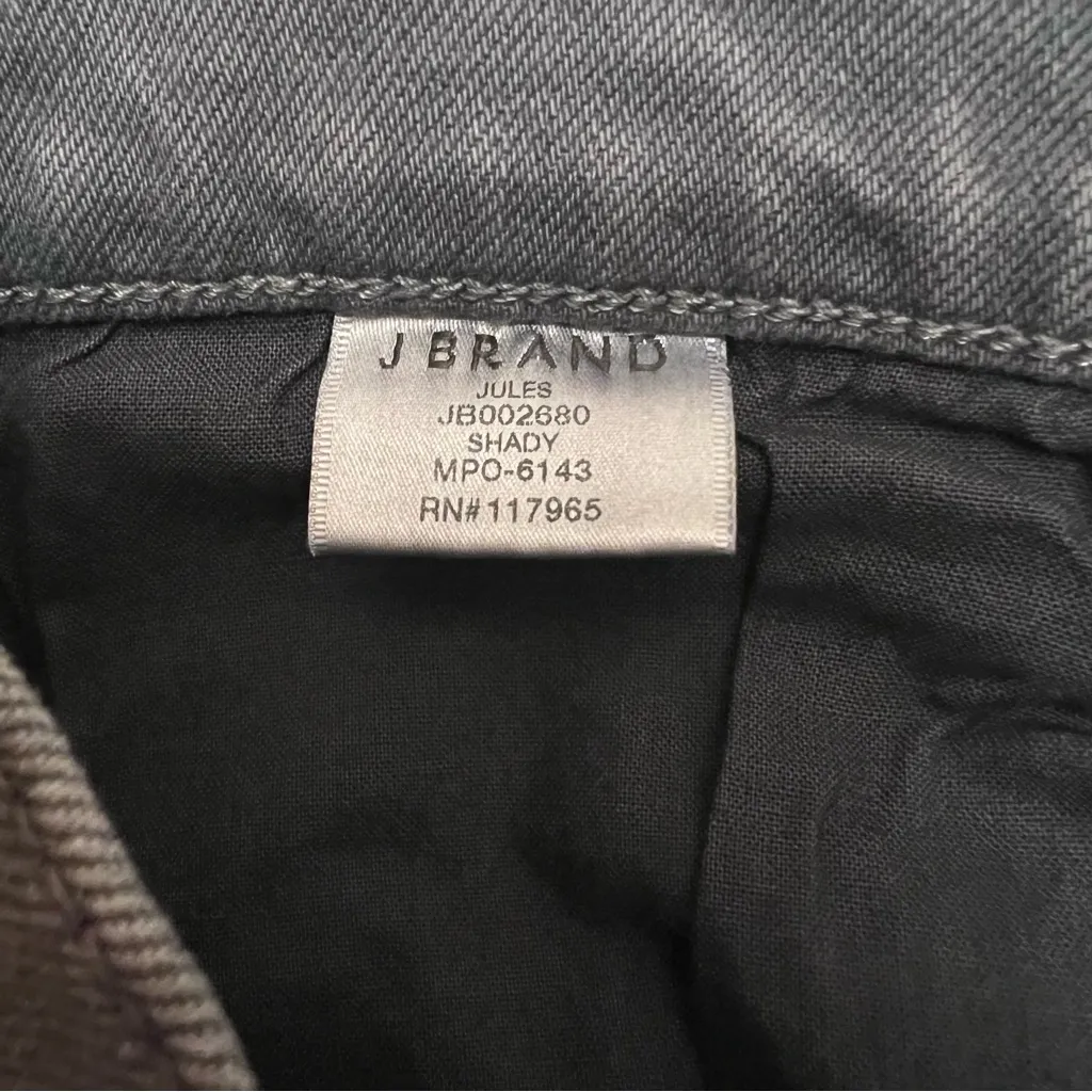 J Brand Jules High Rise Frayed Hem Straight Ankle Jeans Shady Gray Size 29 - Image 10