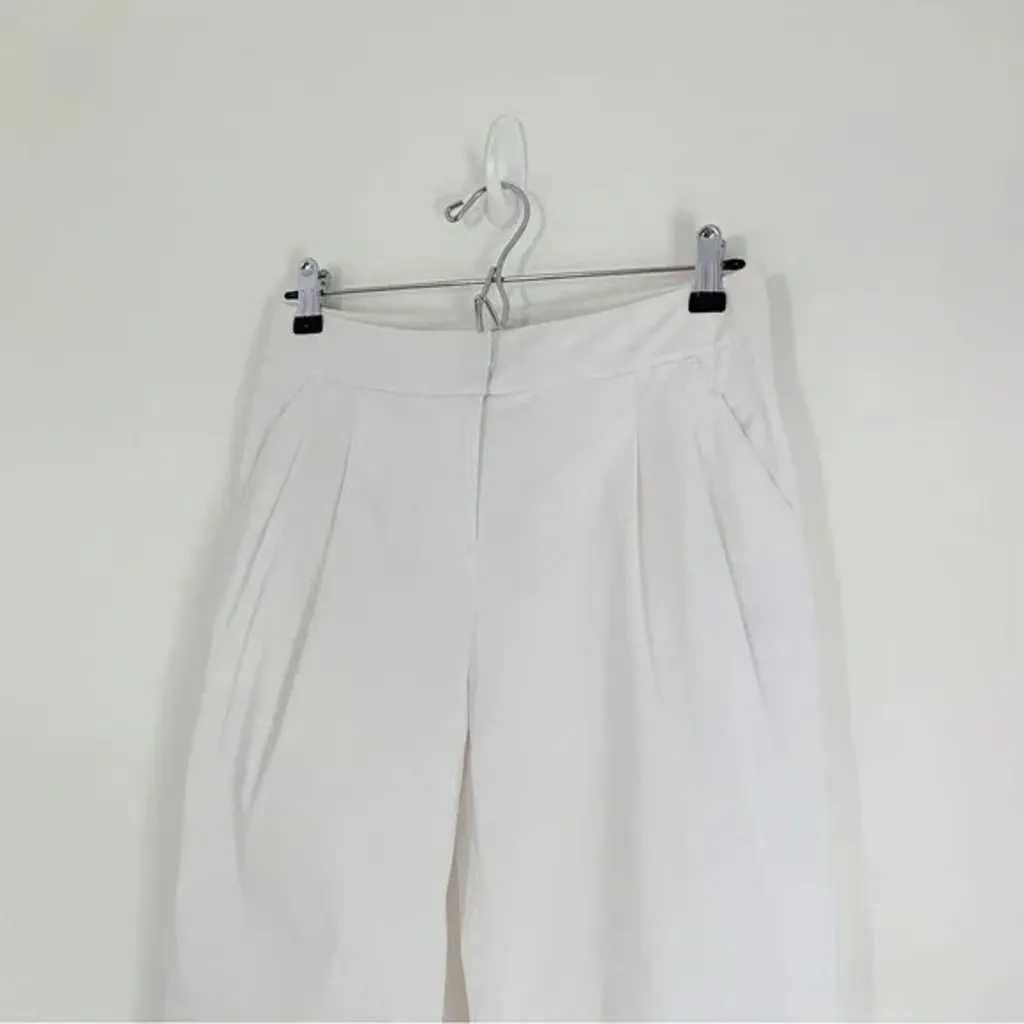 Vintage Y2K Pleated Capri Pants White Size 0 - Image 7