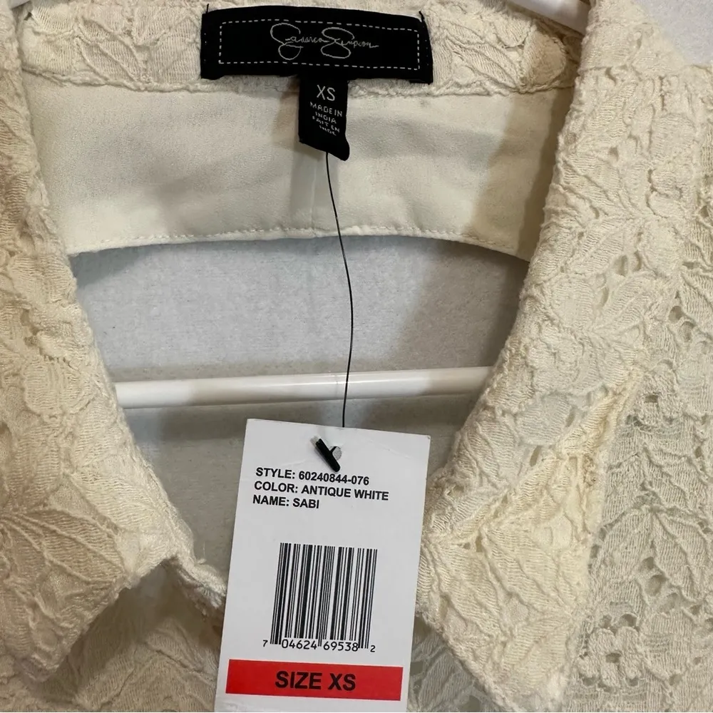 Jessica simpson Womens dress white lace mini shirt size XS - Image 5