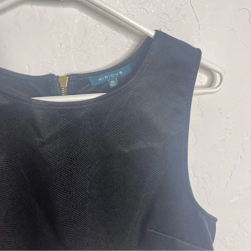 Kirious Vegan Leather Crop Top Sleeveless Black Snake Gold Back Zip Size XL NWT - Image 6