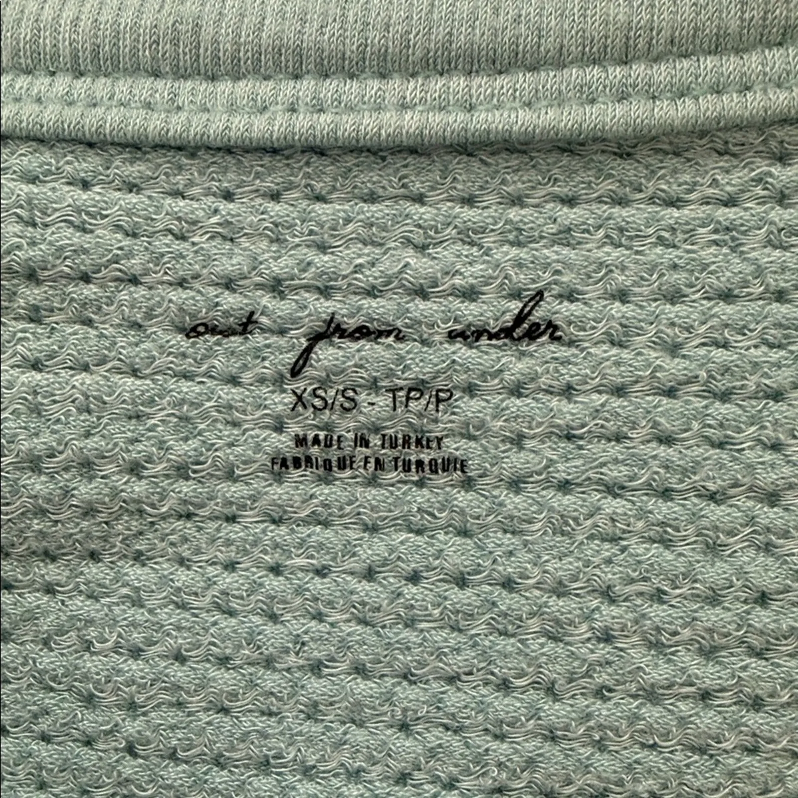 Out From Under Urban Outfitters Knockout Blue Seamless Lace Up Cropped T-Shirt - Image 5