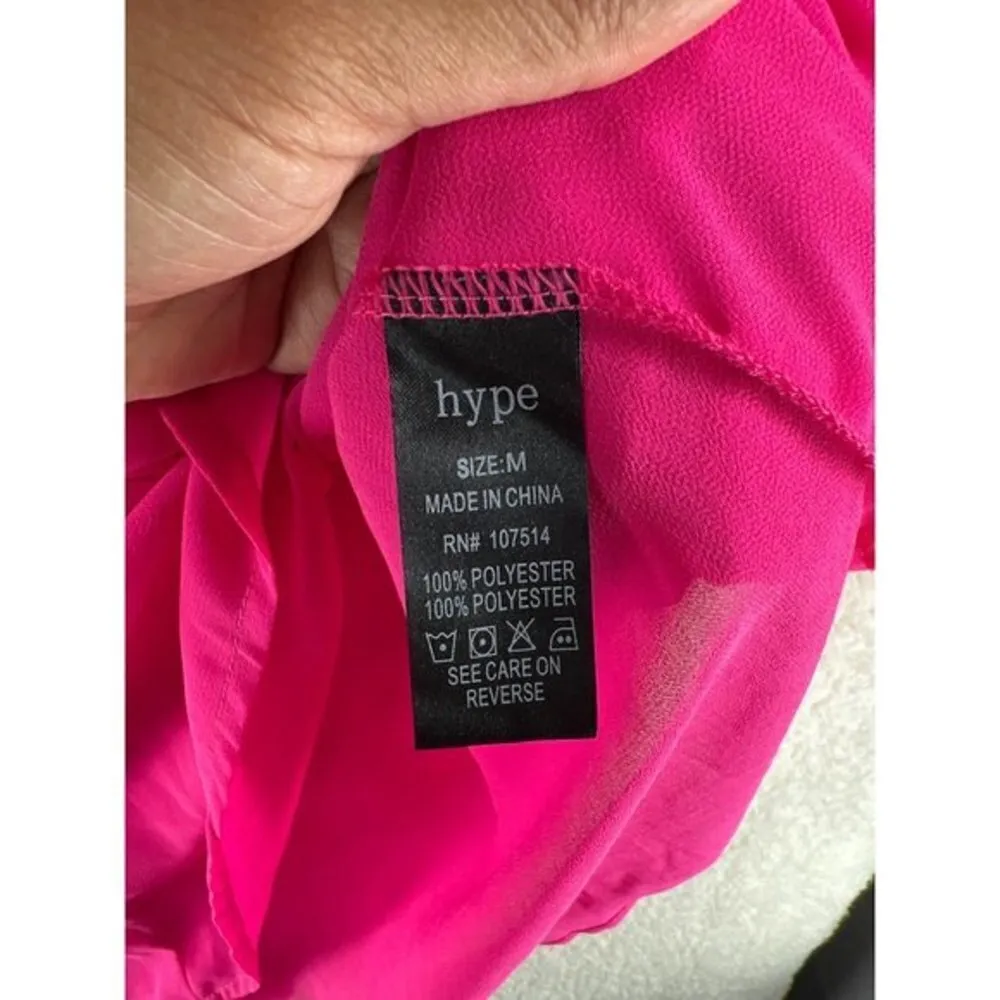 Hype Womens Tops Size M Pink Chiffon‎ Sleeveless Button Front Size M - Image 5