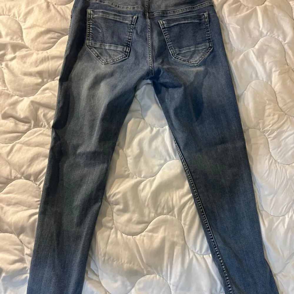 Venus Reversible Strechy Jeans Size S Capri Animal Print and Plant Blue Jeans - Image 4