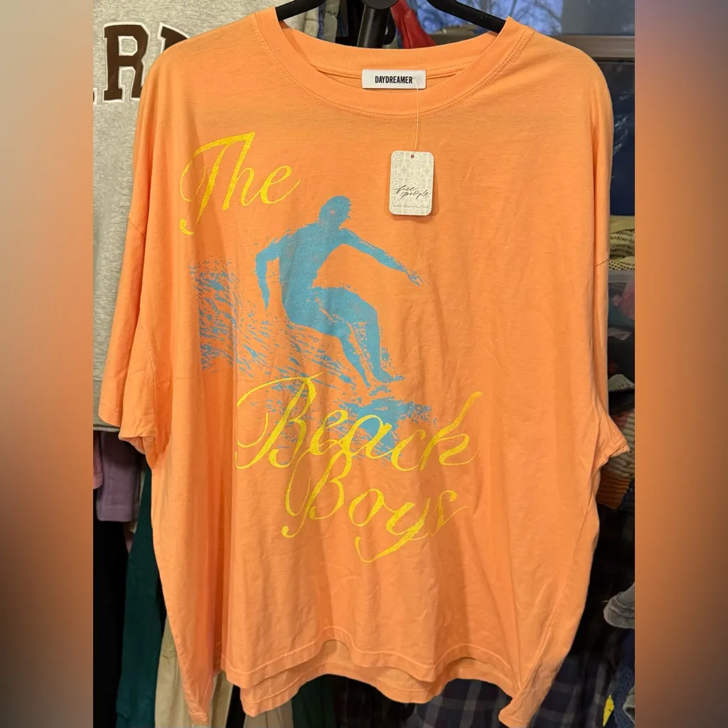NWT Free People Daydreamer The Beach Boys Surfer Tee - peach - One Size OS - Image 8