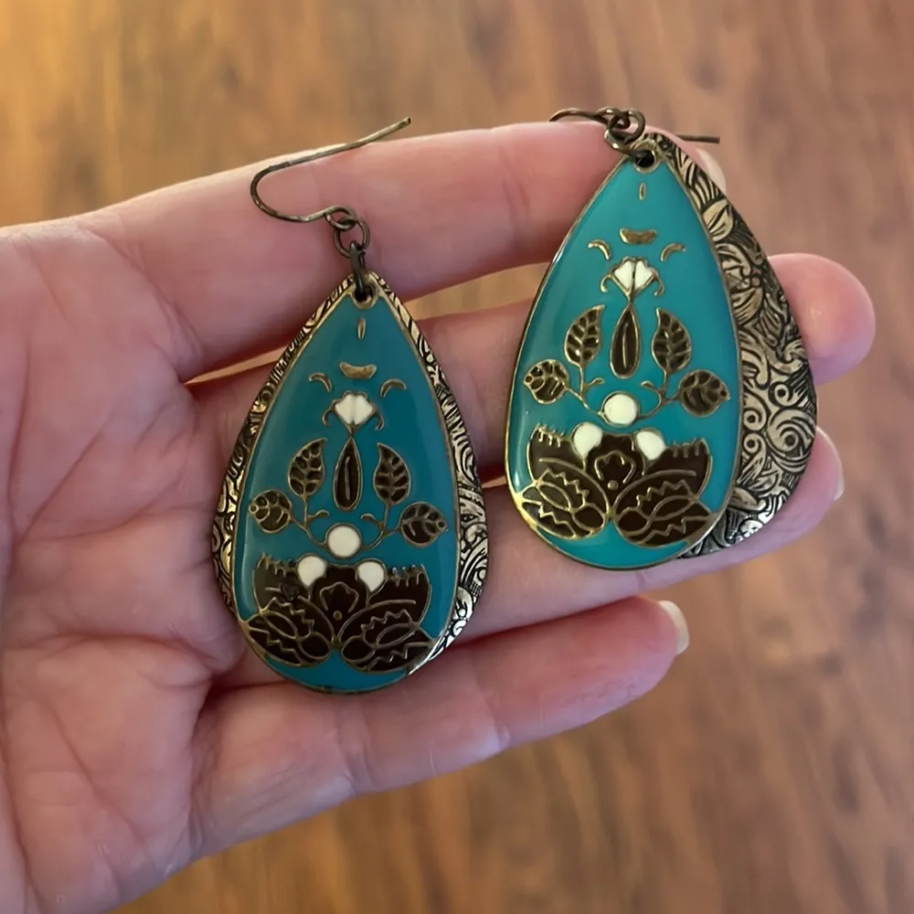 Drop cloisonné earrings - Image 9
