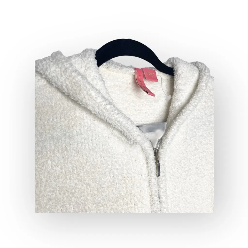 new Charlotte Tarantola π Fluffy Zipper Hoodie π Faux Sherpa π Winter White Size L - Image 6