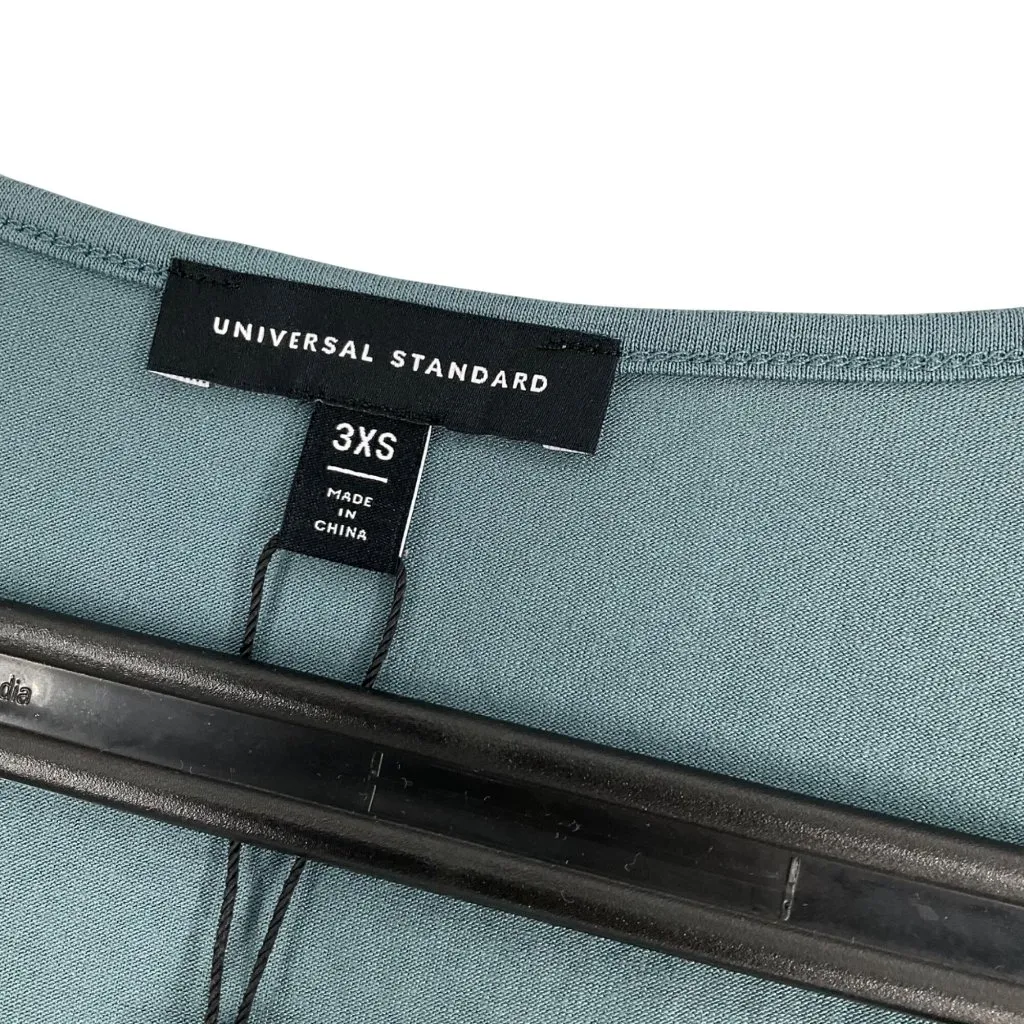 Universal Standard Goblin Blue Cap Sleeve Asymmetrical Hem V-Neck Top 3XS casual - Image 4