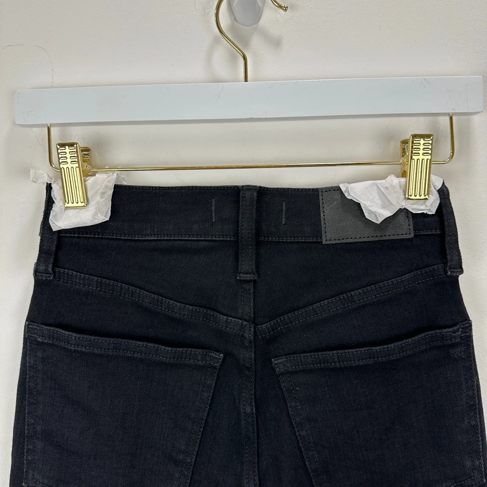 Madewell Mid Rise Kick Out Crop Jeans Black Flare Stretch Minimalist US 23 NWT - Image 14