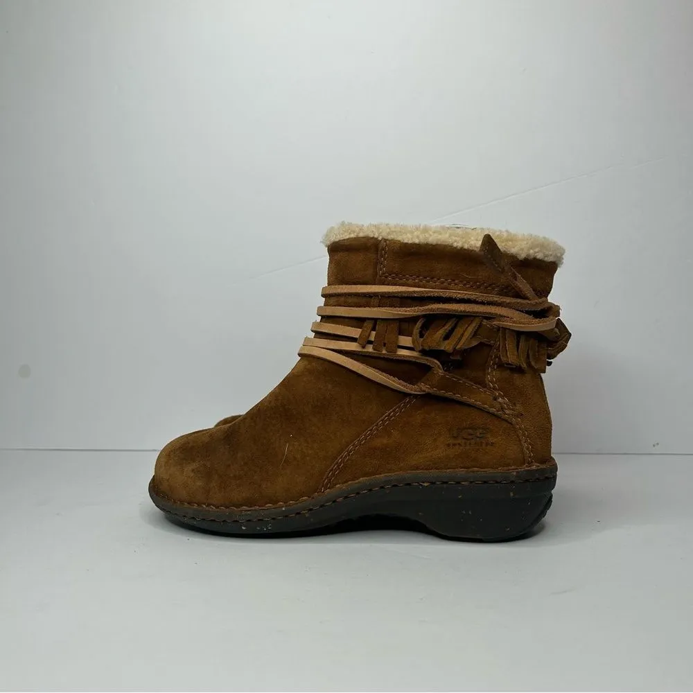 UGG Brown Winter Boots Suede Ankle Style - Image 2