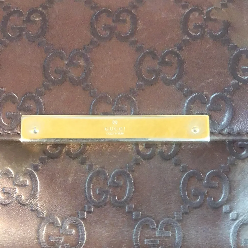 GUCCI Guccissima GG Brown Lambskin Bifold Wallet With Billfold & Coin Section - Image 12