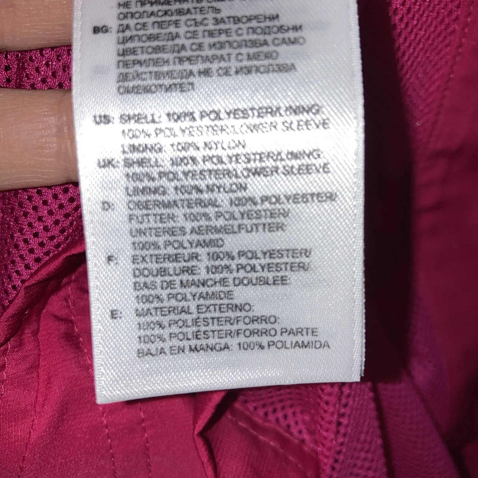 Adidas Track Jacket Women XL Pink Red 3 Stripe Jogger Windbreaker Reflective Zip - Image 11