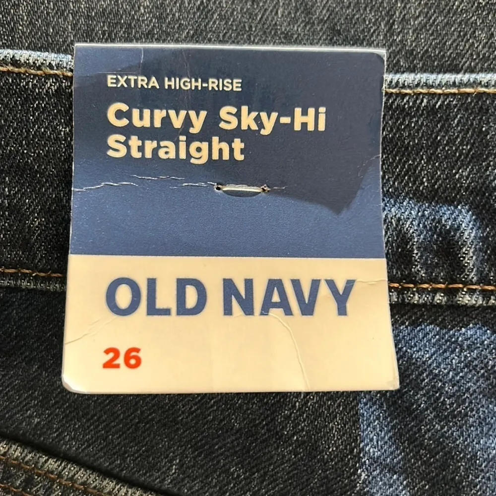 Old Navy Extra High Rise Curvy Sky Hi Straight Jean Secret Slim Pockets Size 26 - Image 6