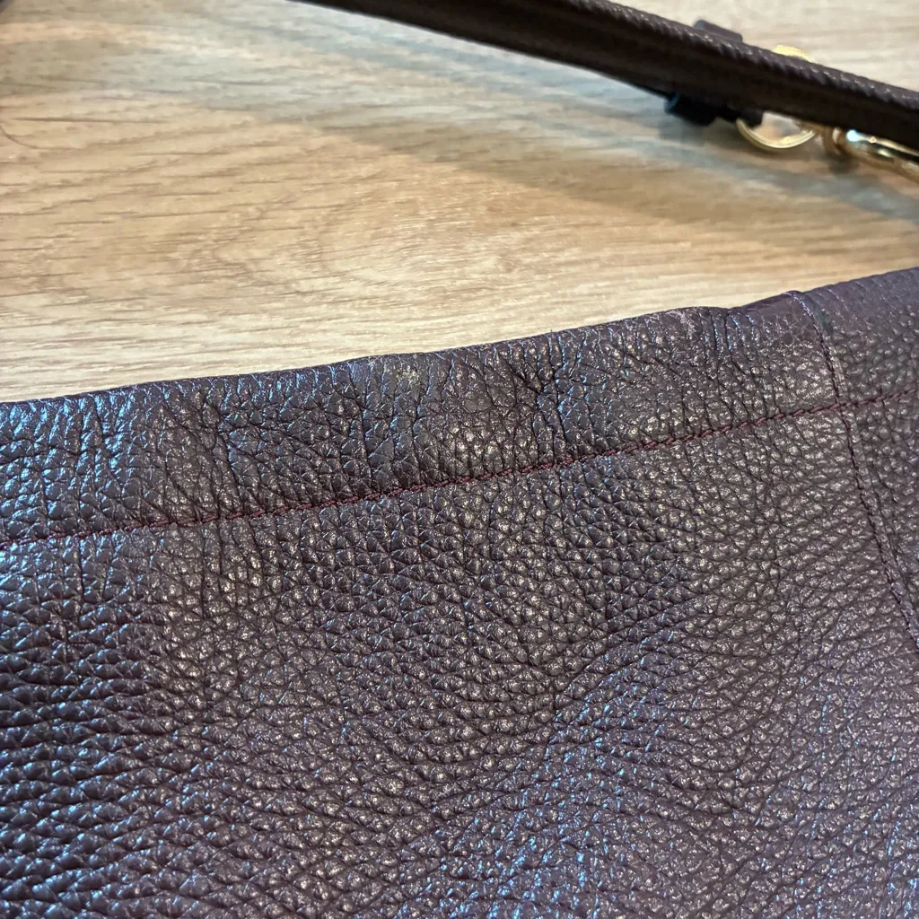 Coach 24770 Scout Satchel Hobo Crossbody Handbag Pebble Leather Wine Purple - Image 8