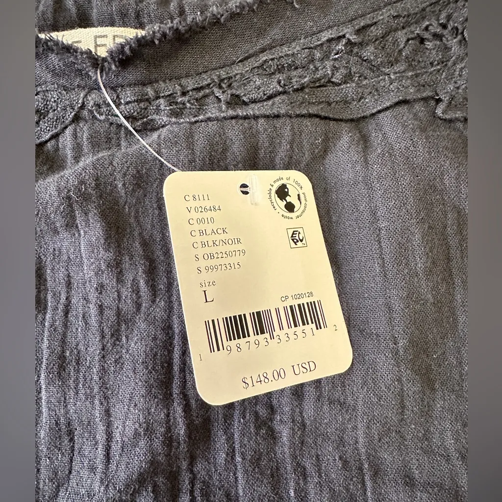 #22 NWT Free People Rustic Romance Top in Black - Image 7