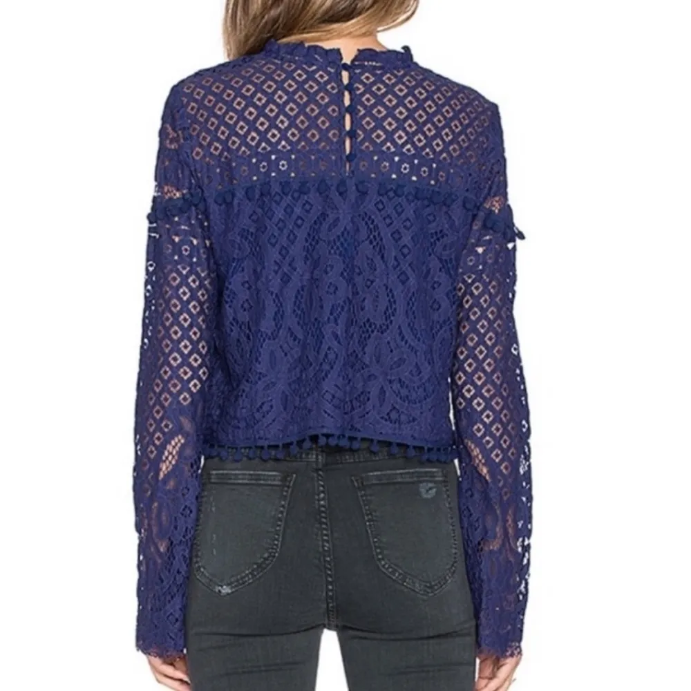 Tularosa Holly Top Blue Lace Pom Pom - Image 10