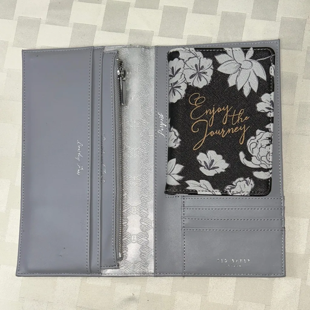 Ted Baker Gray Travel Wallet/ Karma Passport Holder - Image 9
