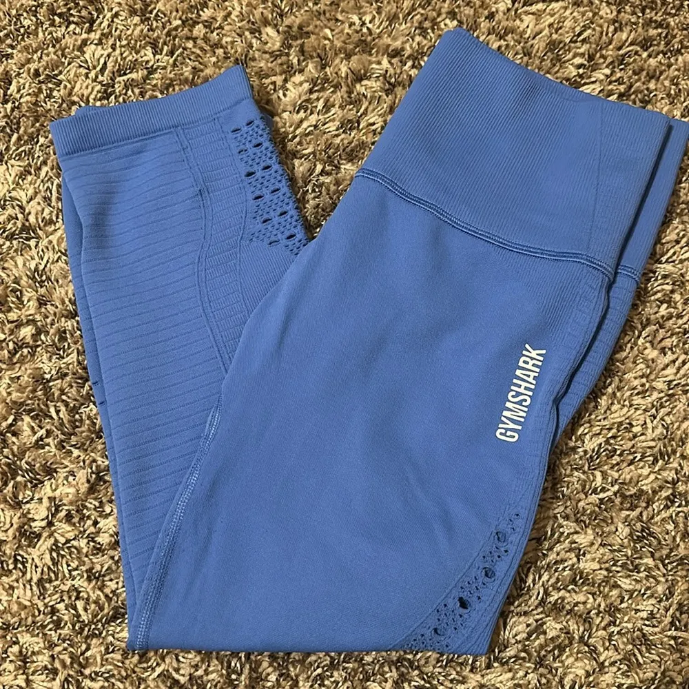 Gymshark  Energy Seamless Cropped Leggings Blue Medium - Image 7