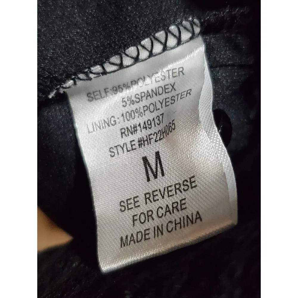 HYFVE Women's Black Polyester Long Sleeve Knit Choker Style Knee Length Dress M - Image 9