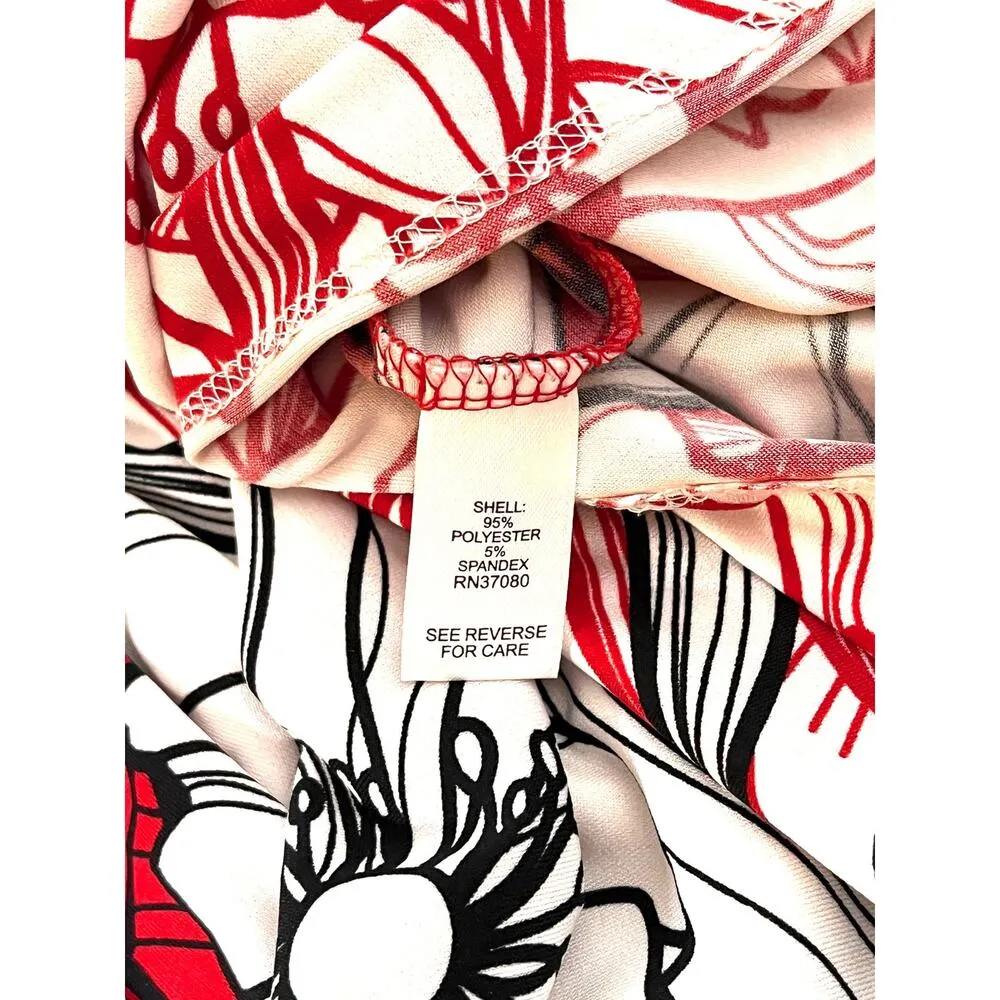 CATO Hawaiian DRESS Womens MED Red White Hibiscus Flowers Sun Slip Sleeveless - Image 9