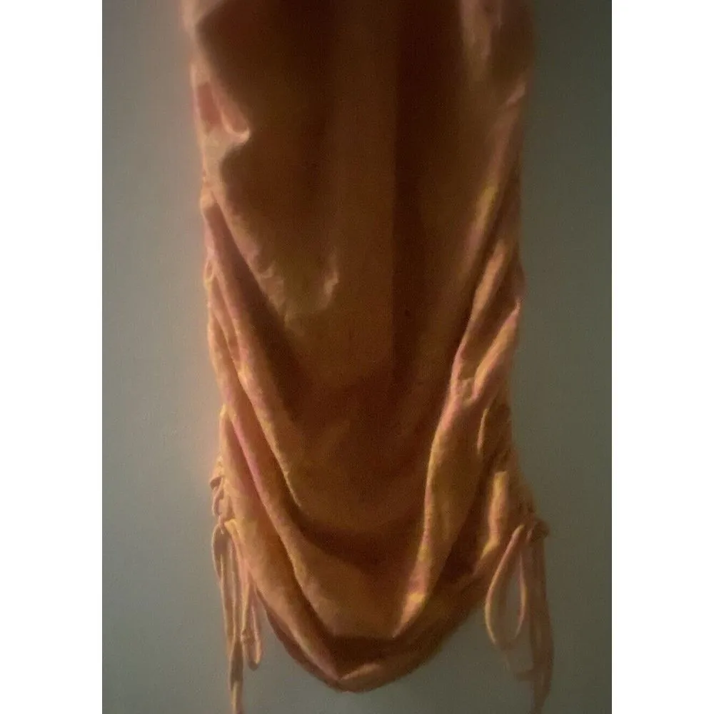 Mote Revolve Orange Ruched Mini Dress Size Small‎ Designer Minidress Bodycon - Image 4