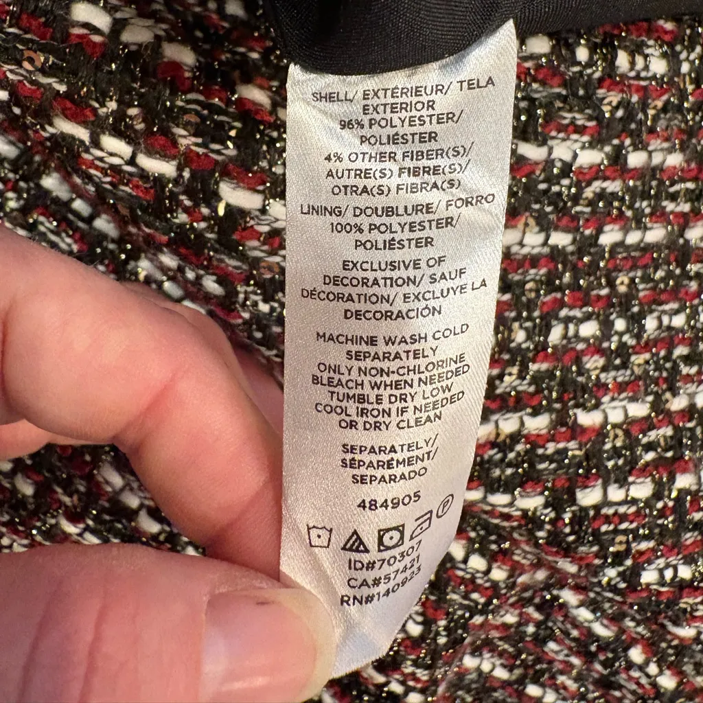 LOFT Outlet Textured Tweed Mini Skirt with Sparkle Thread – Size 0 - Image 5