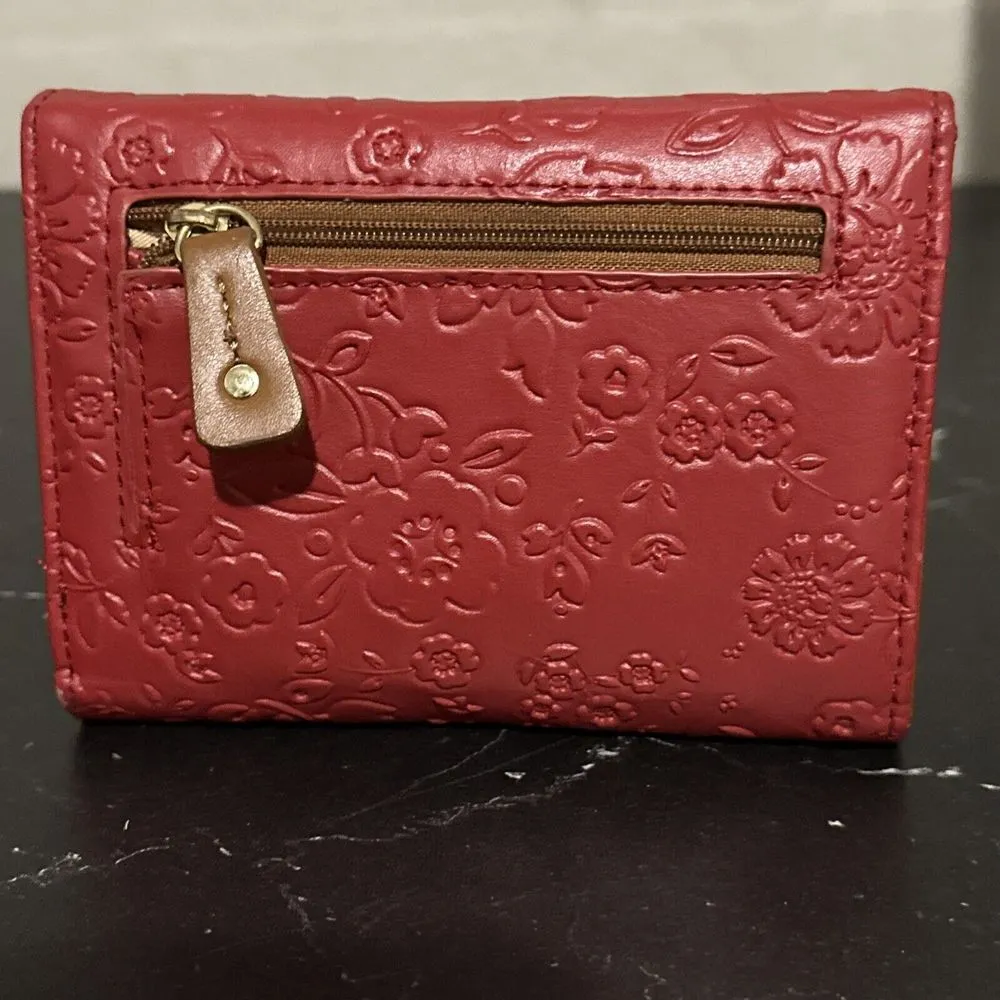 Mountain Stone Red Leather Beautiful Flower Design Brown - Image 2