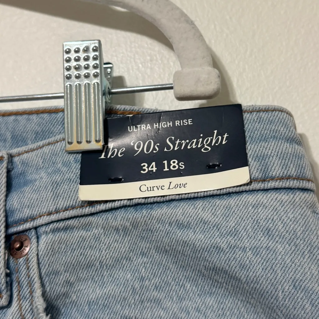 NEW Abercrombie & Fitch Ultra High Rise Jeans Size 18 Short NWT Light Blue - Image 5