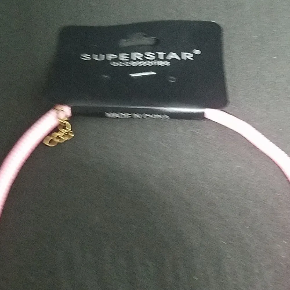 NWT Superstar Accessories Gold Tone Braided & Pink Necklace Gold - Image 3