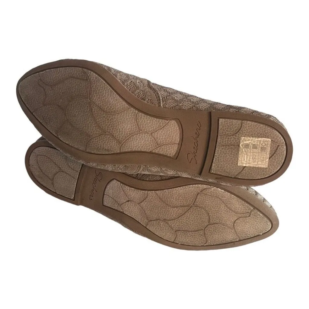 Skechers Cleo‎ Honeycomb Ballet Flats Women's Size 10 Tan Textured Pointed Toe - Image 6