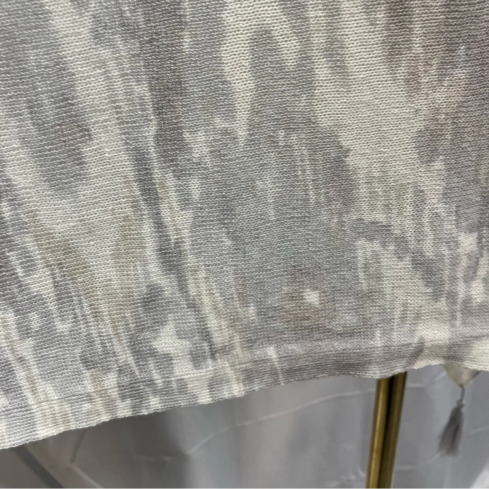 J. Jill Linen Artsy Poncho One Size Coastal Clean Girl Beachy Boho‎ Fringe Gray - Image 7