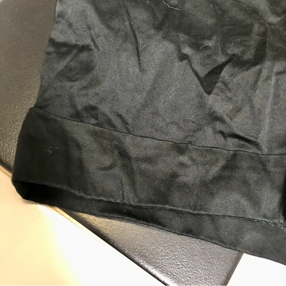 Black Chino Shorts Rolled Hem Flat Front Back Pockets Casual Classic size L - Image 5