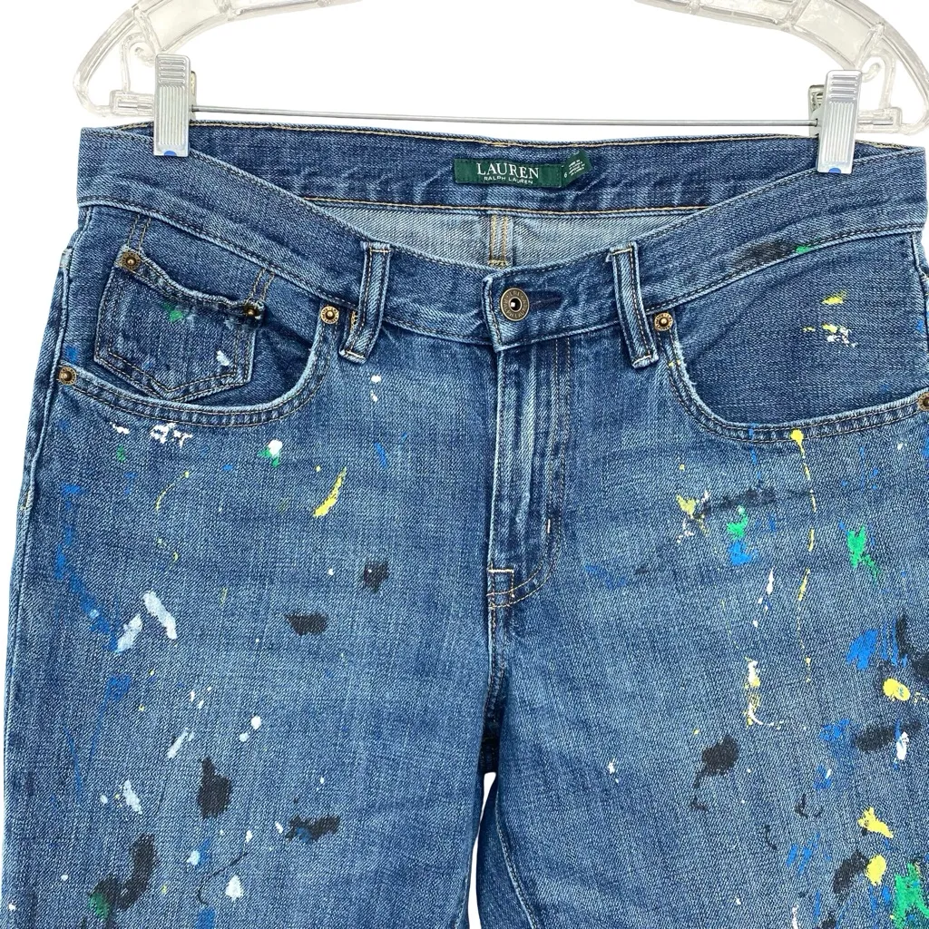 Lauren Ralph Lauren Paint Splatter Jeans Girlfriend Classic Fit - Image 3