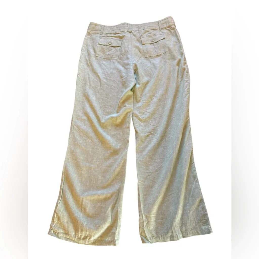 Christopher and Banks Light Green Linen Blend Pants Straight Leg Womens 16 NEW - Image 3