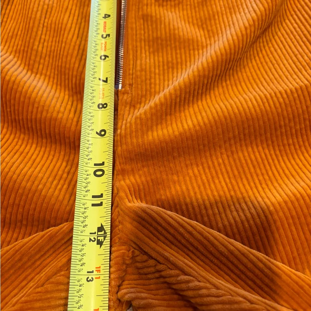 Blue Blush Exposed Zipper Corduroy Pants burnt orange women’s L NWT - Image 7