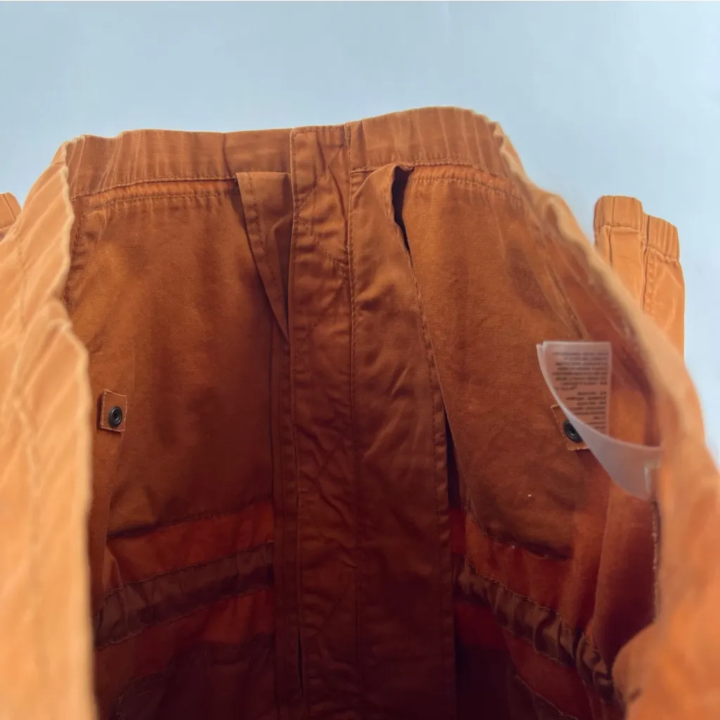 Old Navy‎ Cotton Orange Rust Anorak Utility Jacket Drawcord Waist Zip Front XS - Image 8
