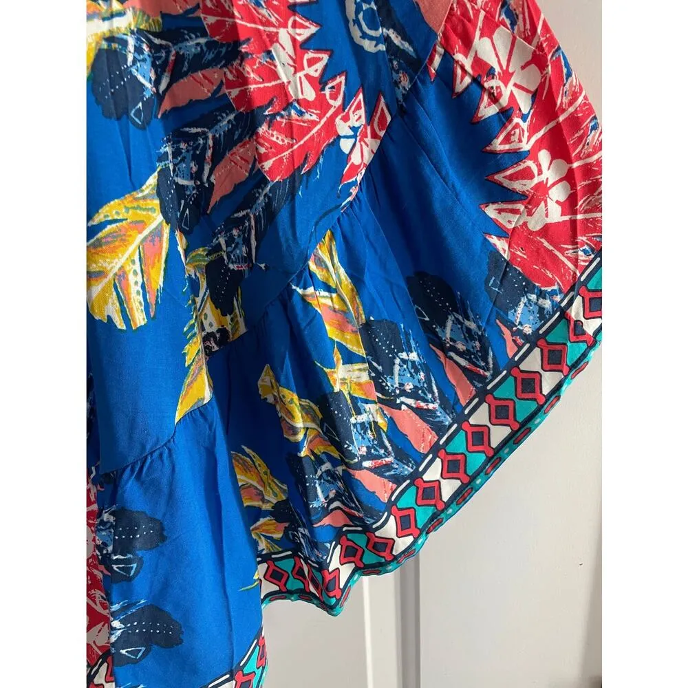 Flying Tomato Royal Blue Flower Detail High Low Ruffle Off Shoulder Dress S - Image 8