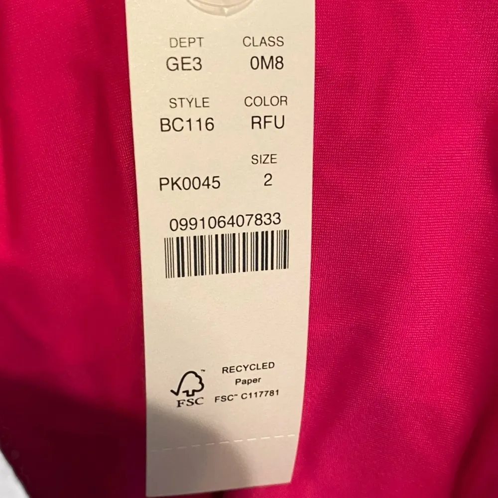 New J Crew Radiant Fuchsia Ruched V-neck One Piece Sz 2 NWT Padded Coverage Pink - Image 6
