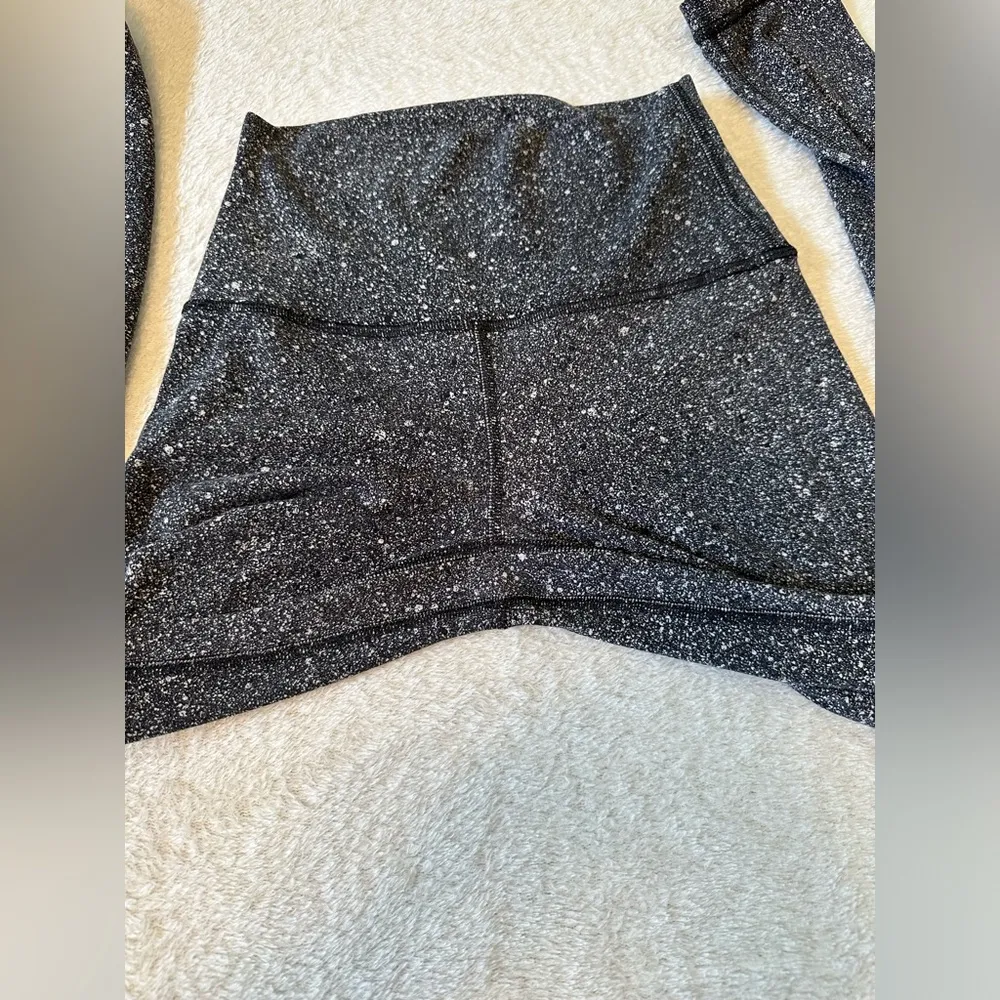 Lululemon Align Pant II 25" Luminesce Splatter Ice Grey Black Size 4 - Image 5